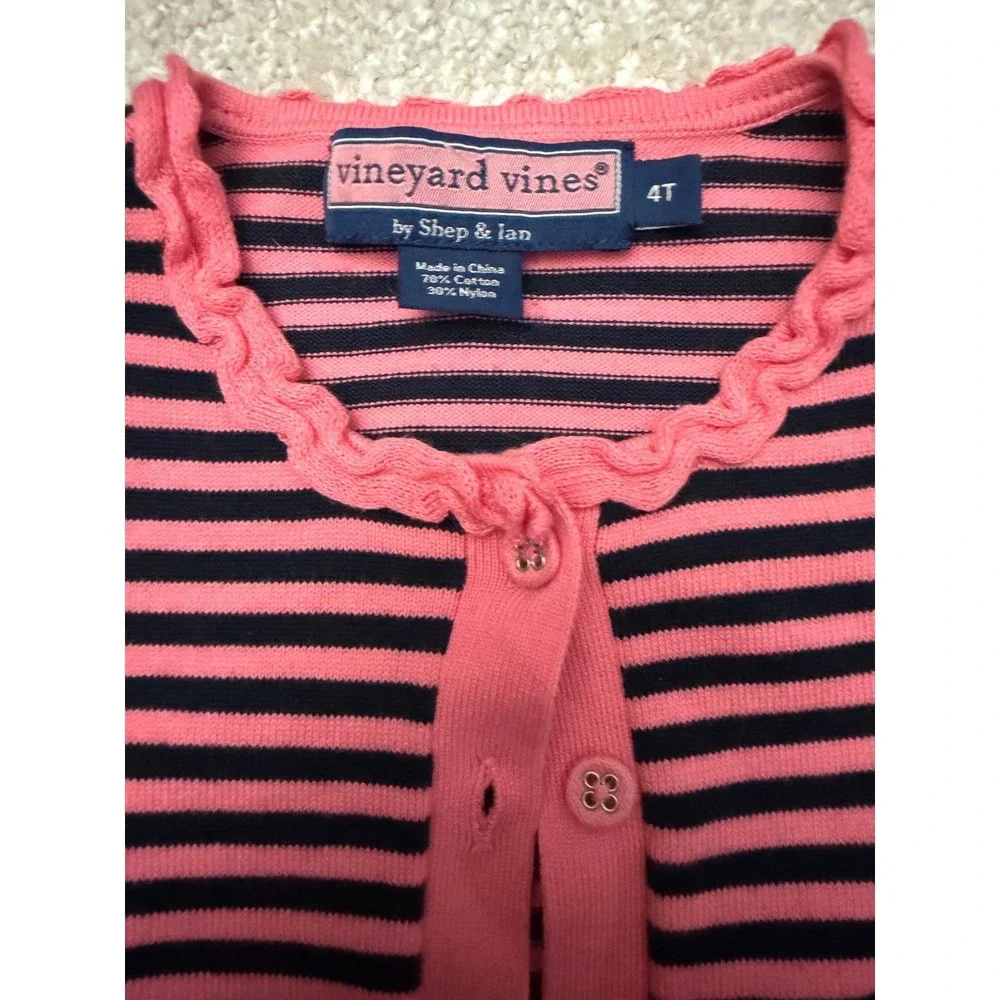 Vineyard Vines‎ Girls Striped Preppy Button Up Sweater cardigan